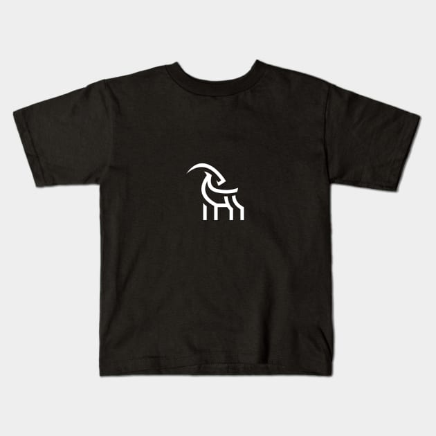 simple mountain goat icon Kids T-Shirt by Aksa Inov